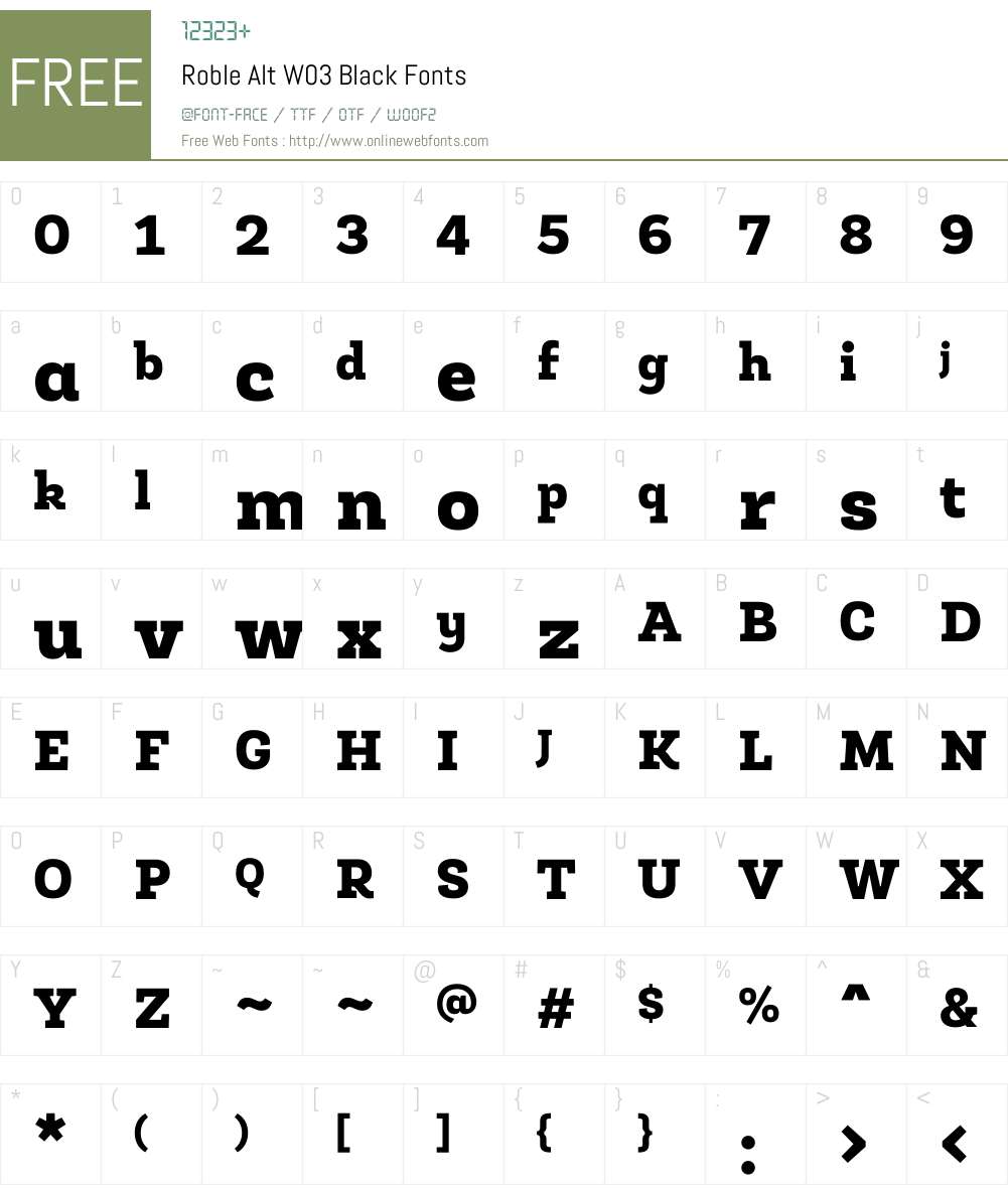 Roble Alt Font Screenshots