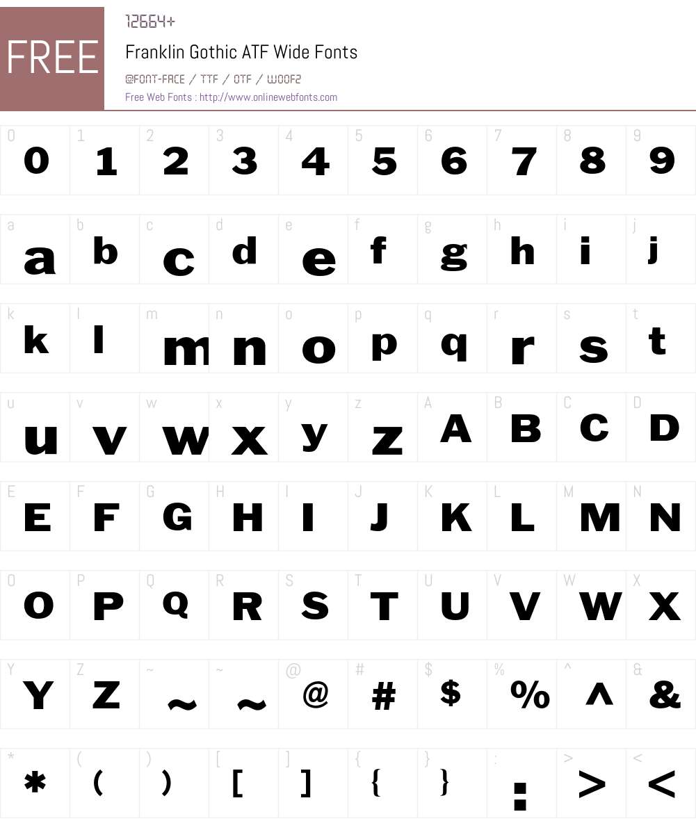 Franklin ATF BQ Font Screenshots