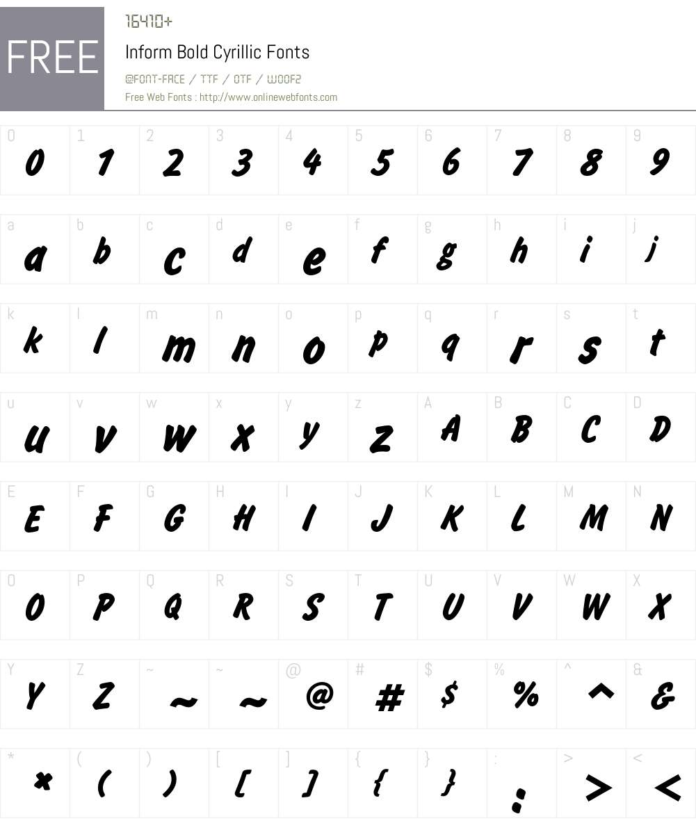InformC Font Screenshots