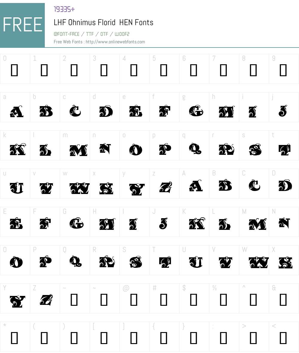 LHF Ohnimus Florid HEN Font Screenshots
