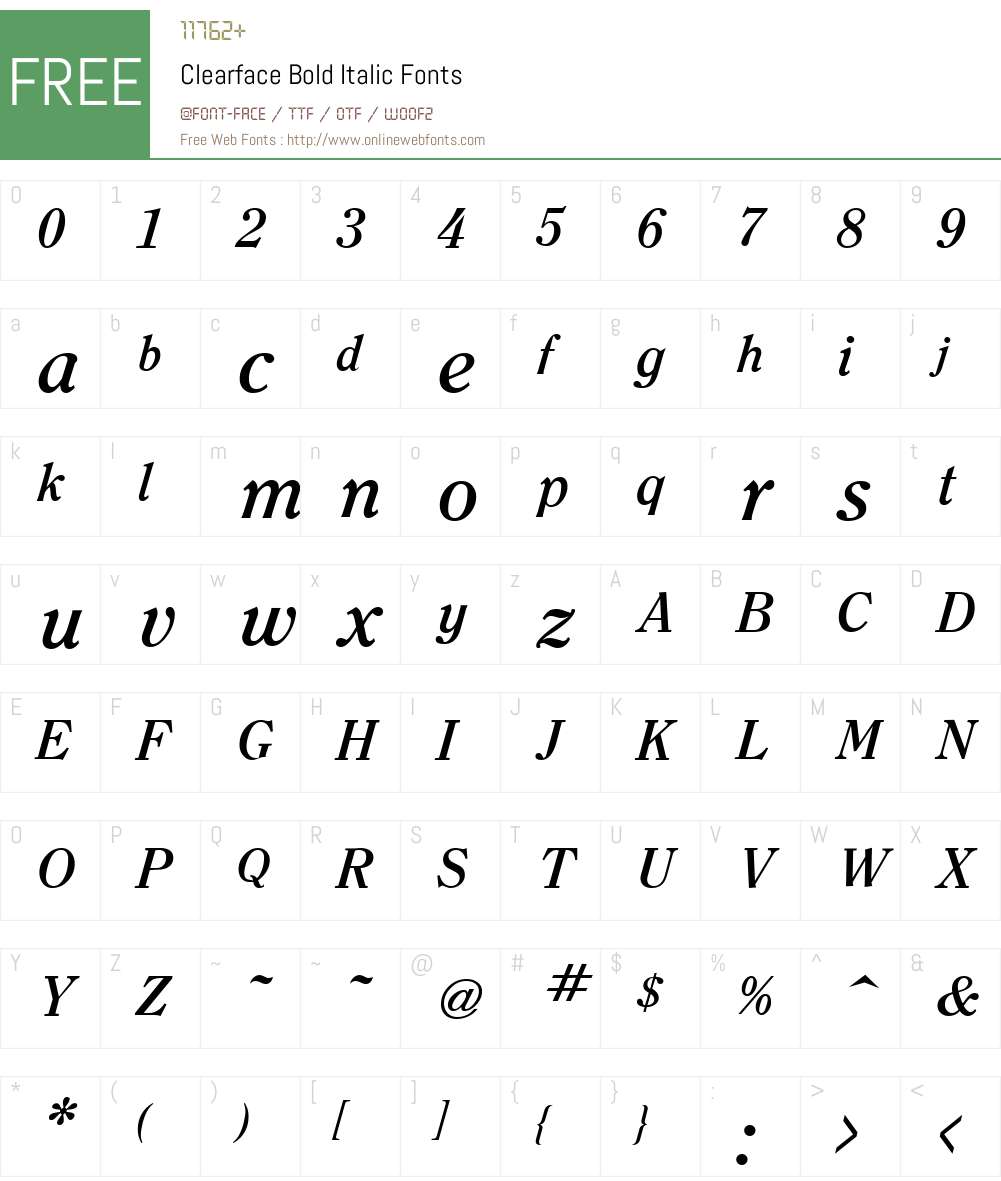 Clearface Font Screenshots