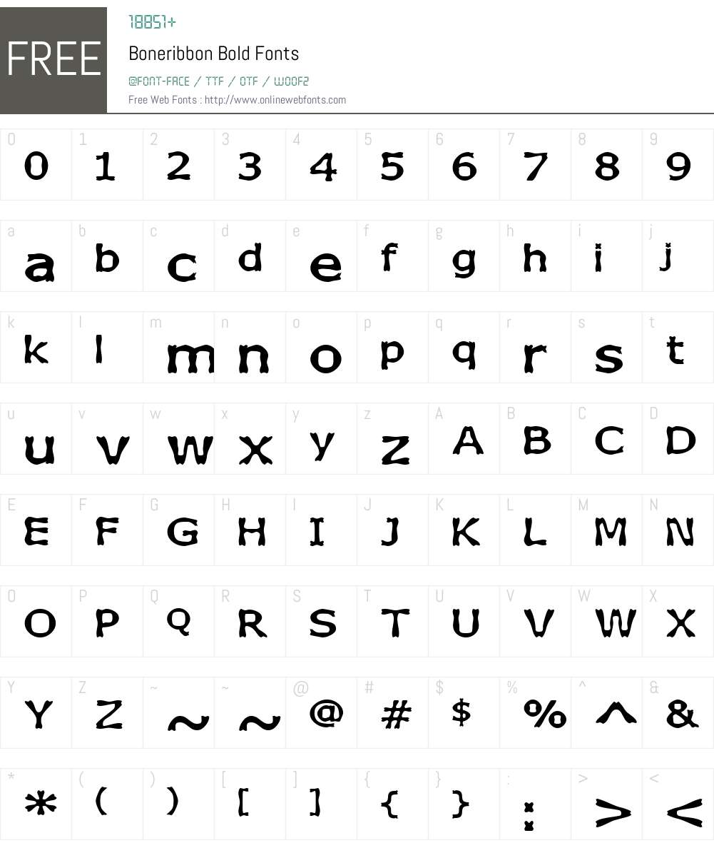 Boneribbon Bold Font Screenshots
