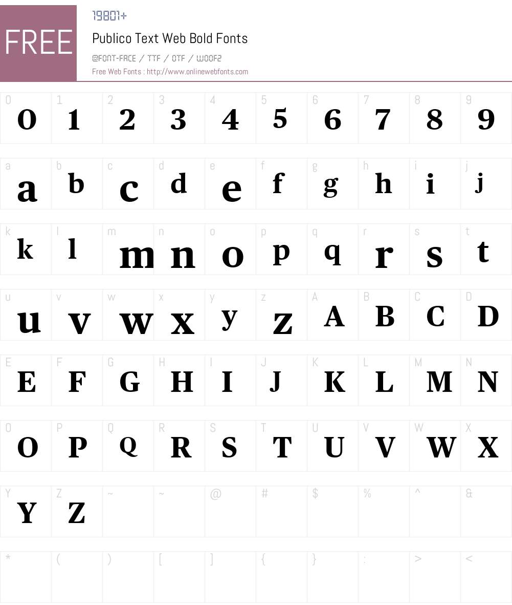 Publico Text Web Font Screenshots