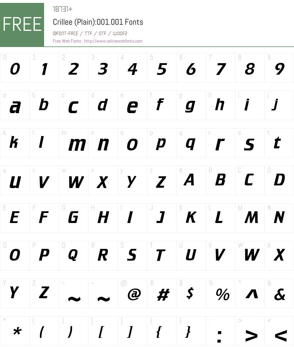 Crillee Font Screenshots