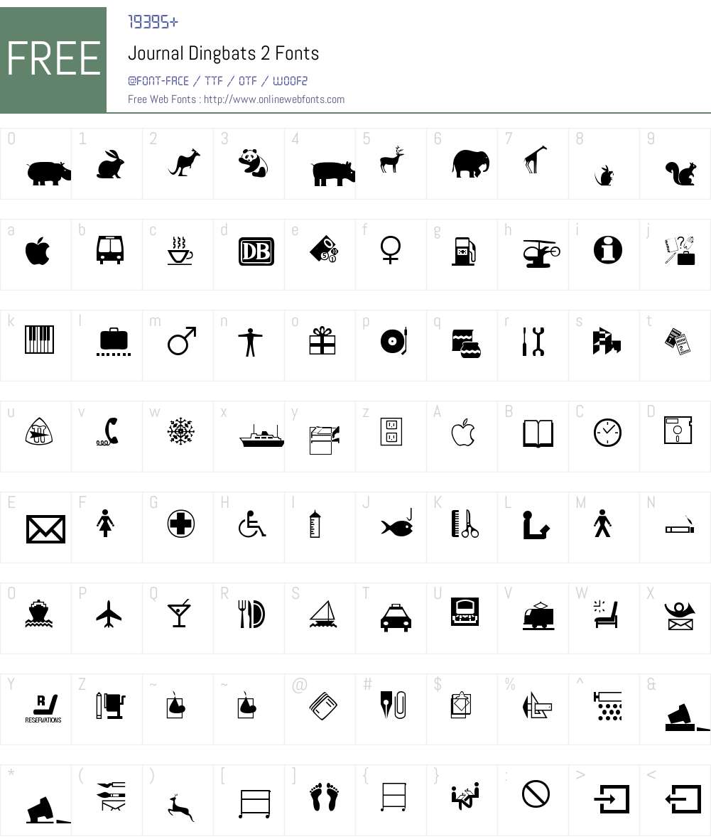 Journal Dingbats 2 Font Screenshots