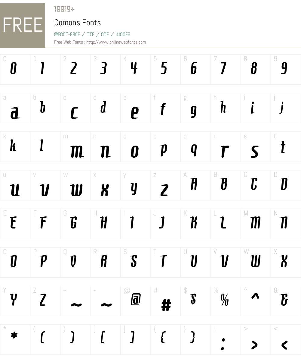 Comons Font Screenshots