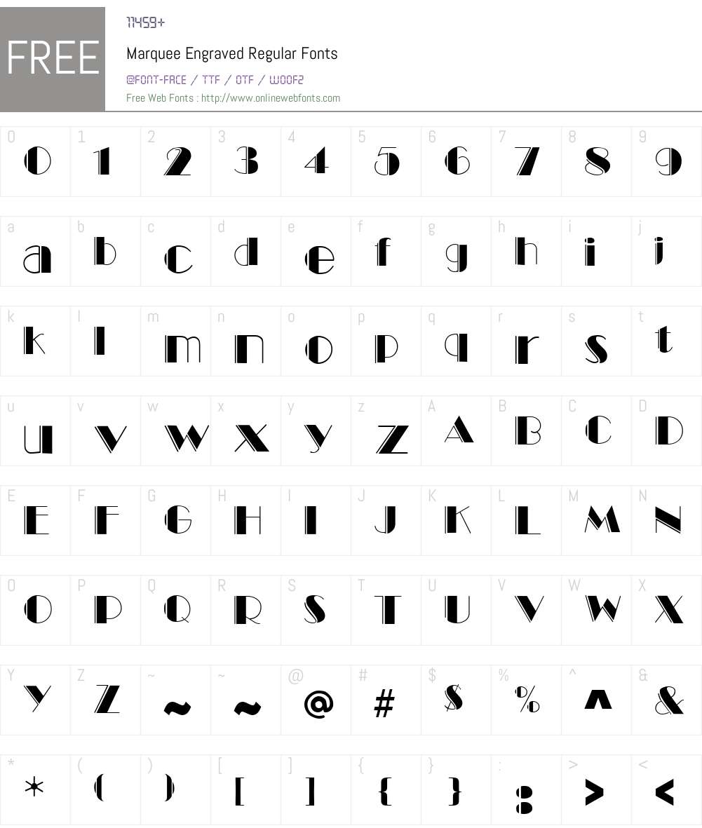 Marquee Engraved Font Screenshots