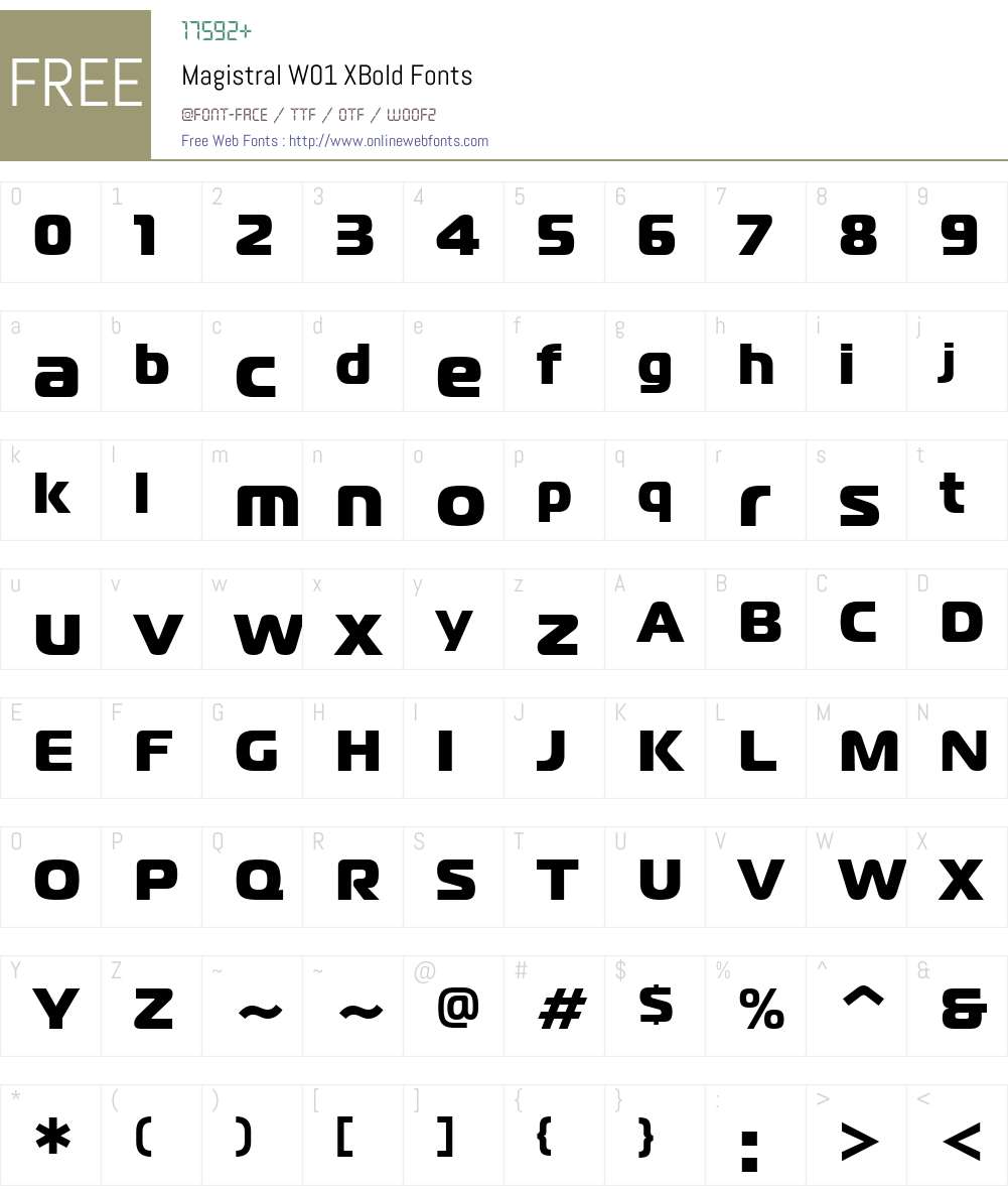 MagistralW01-XBold Font Screenshots