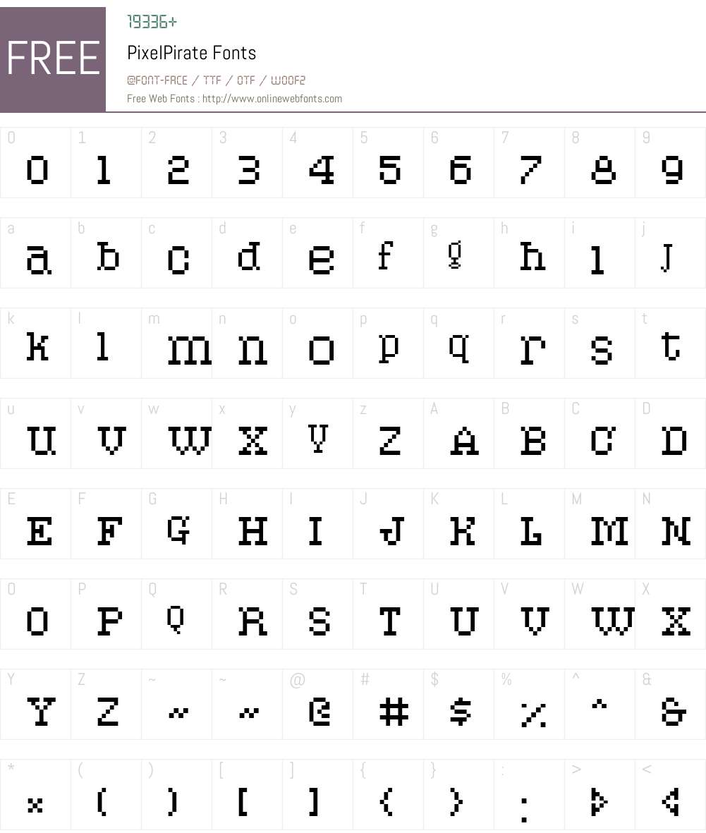 PixelPirate Font Screenshots