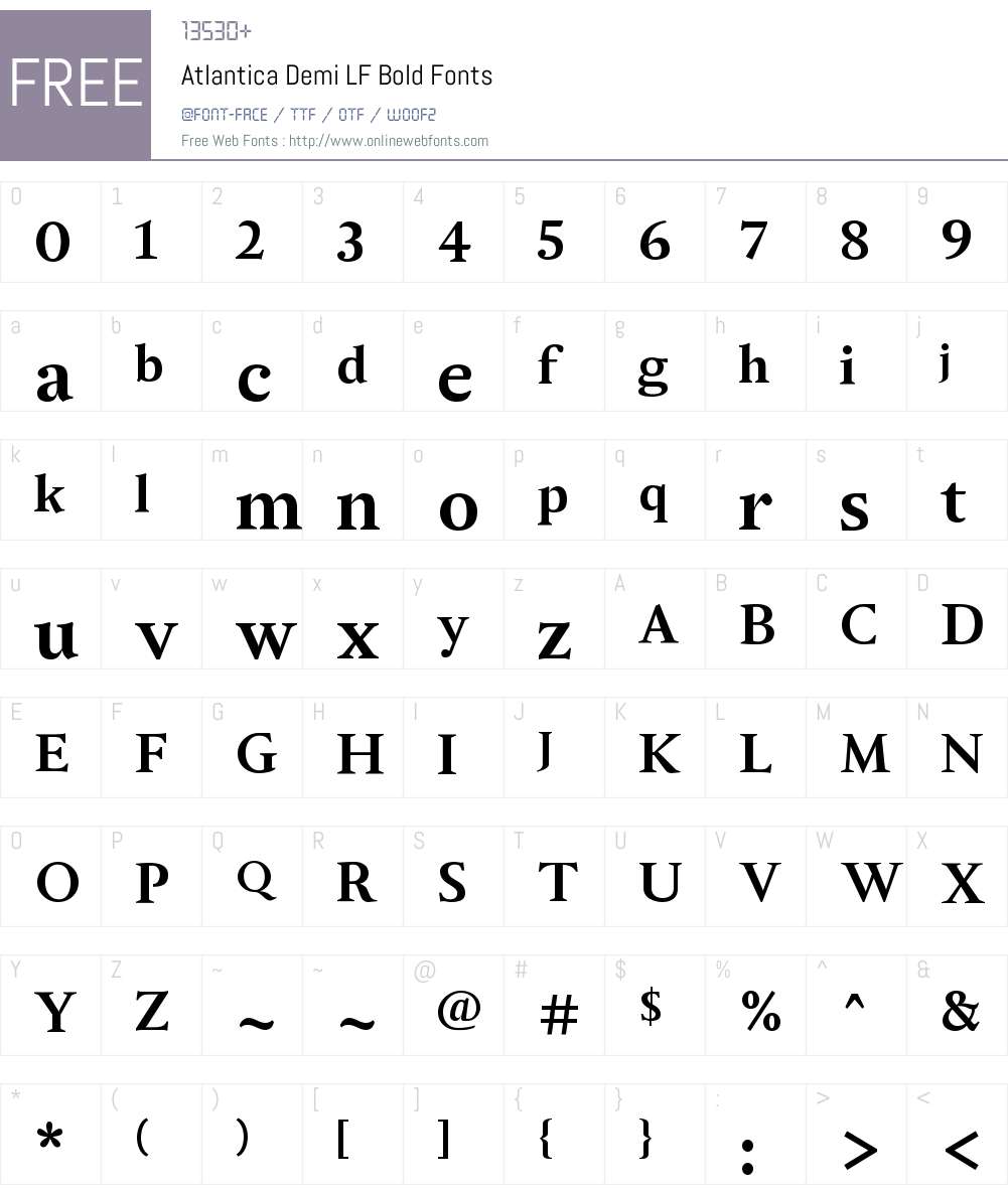 Atlantica Demi LF Font Screenshots