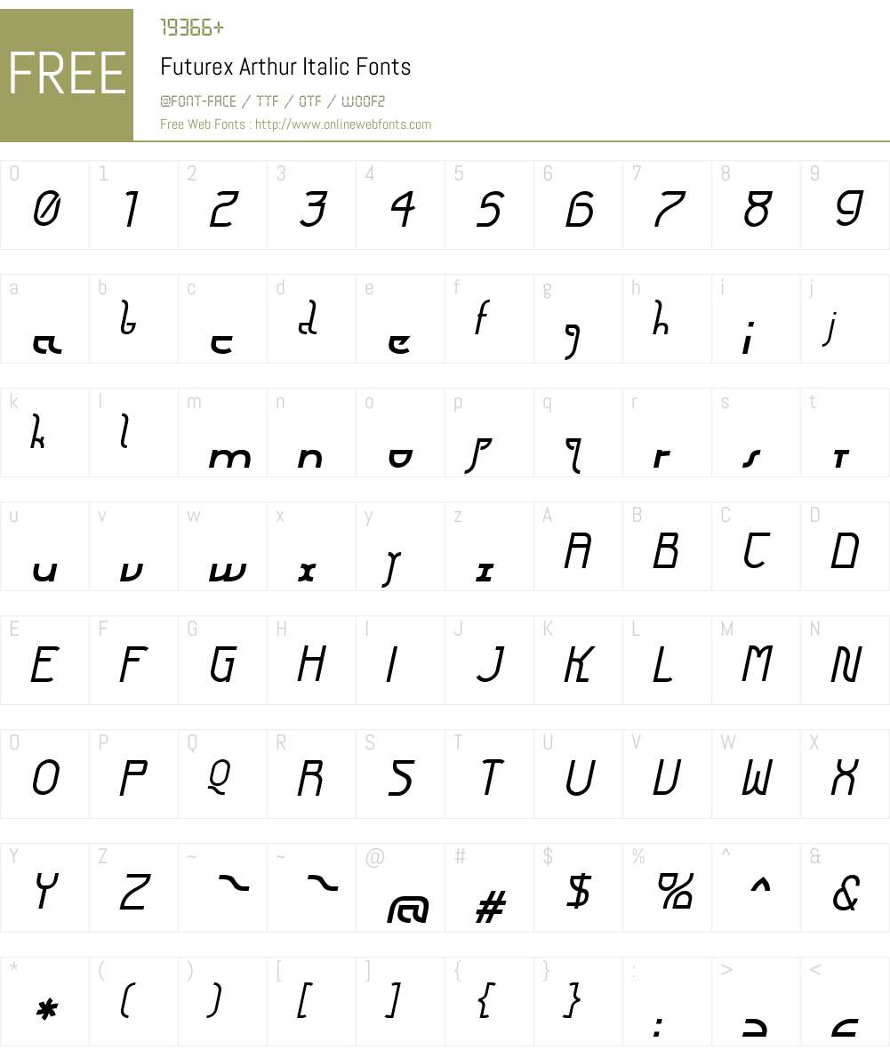 Futurex Arthur Font Screenshots