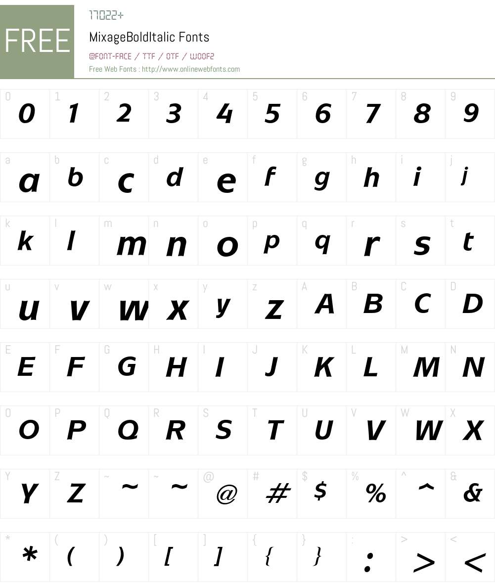 Mixage Font Screenshots