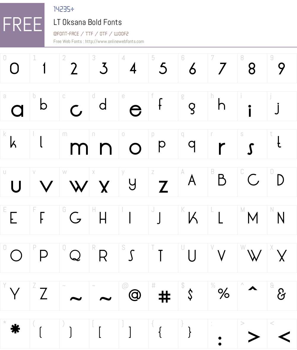 LT Oksana Font Screenshots
