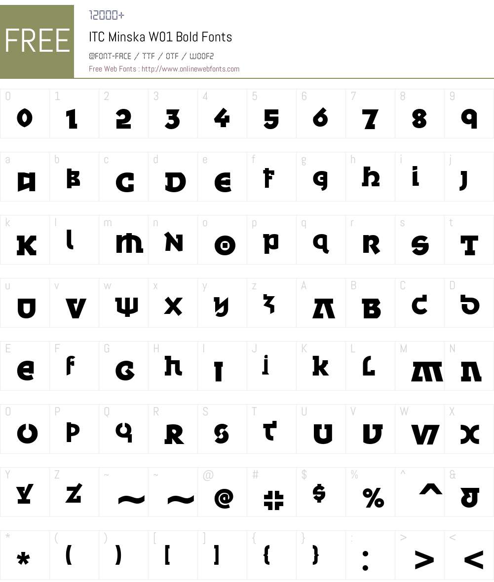 ITCMinskaW01-Bold Font Screenshots