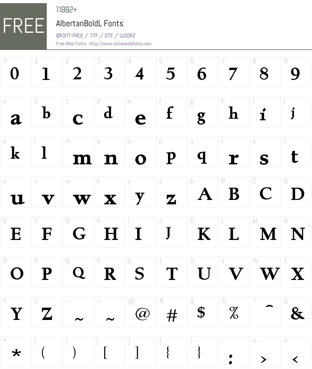 Albertan Font Screenshots