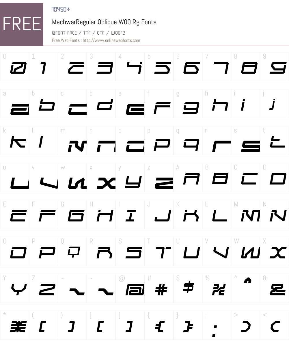 Mechwar Font Screenshots