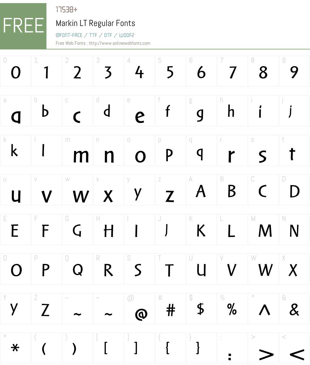 Markin LT Regular Font Screenshots