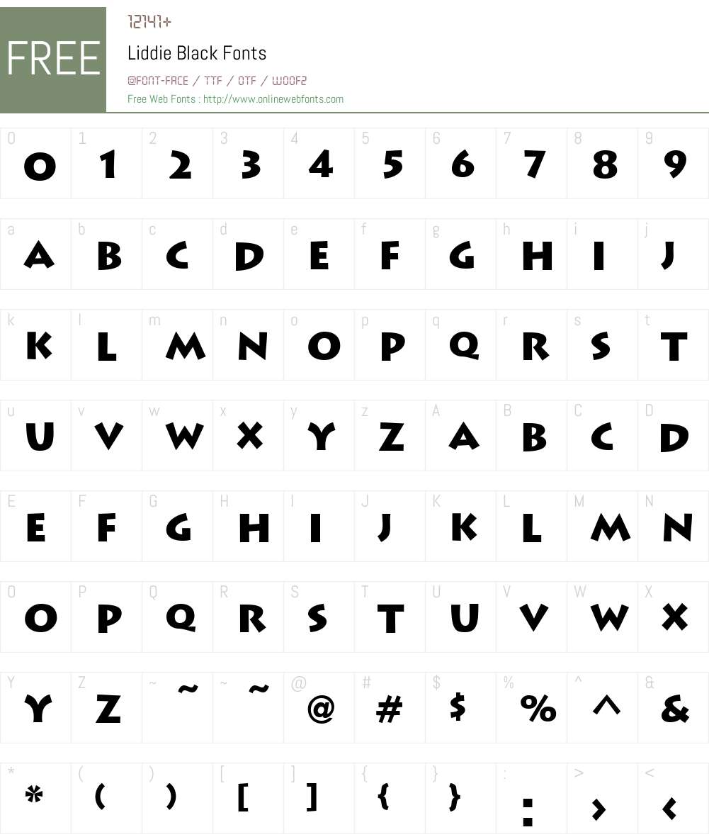 Liddie Black Font Screenshots