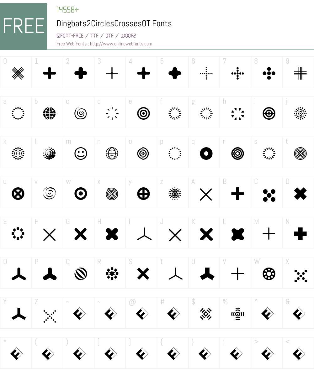 Dingbats2CirclesCrossesOT Font Screenshots