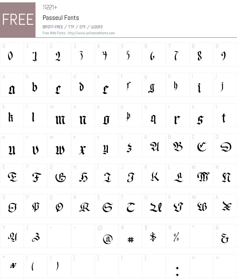 Passeul Font Screenshots