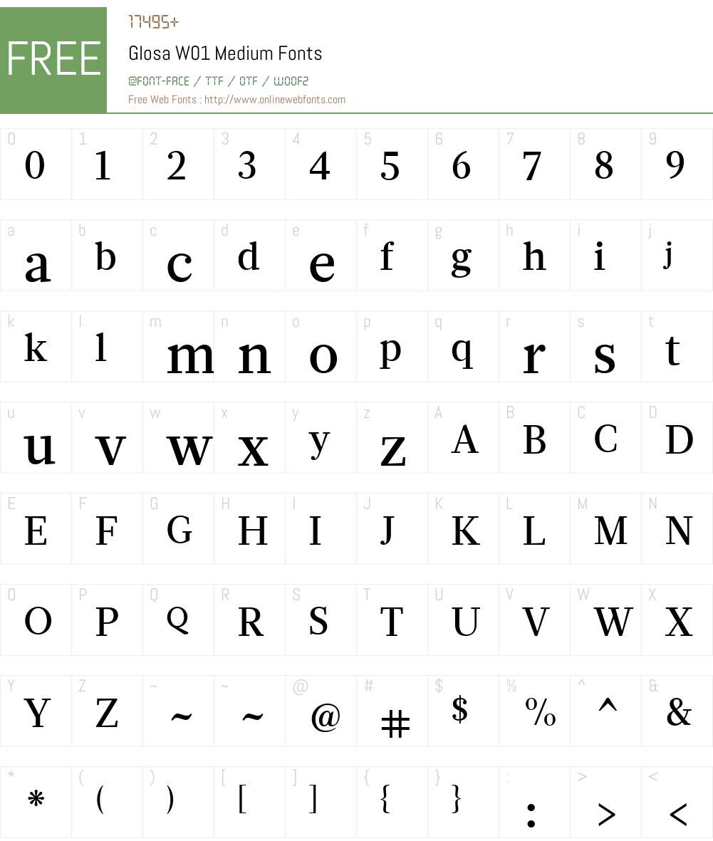 GlosaW01-Medium Font Screenshots
