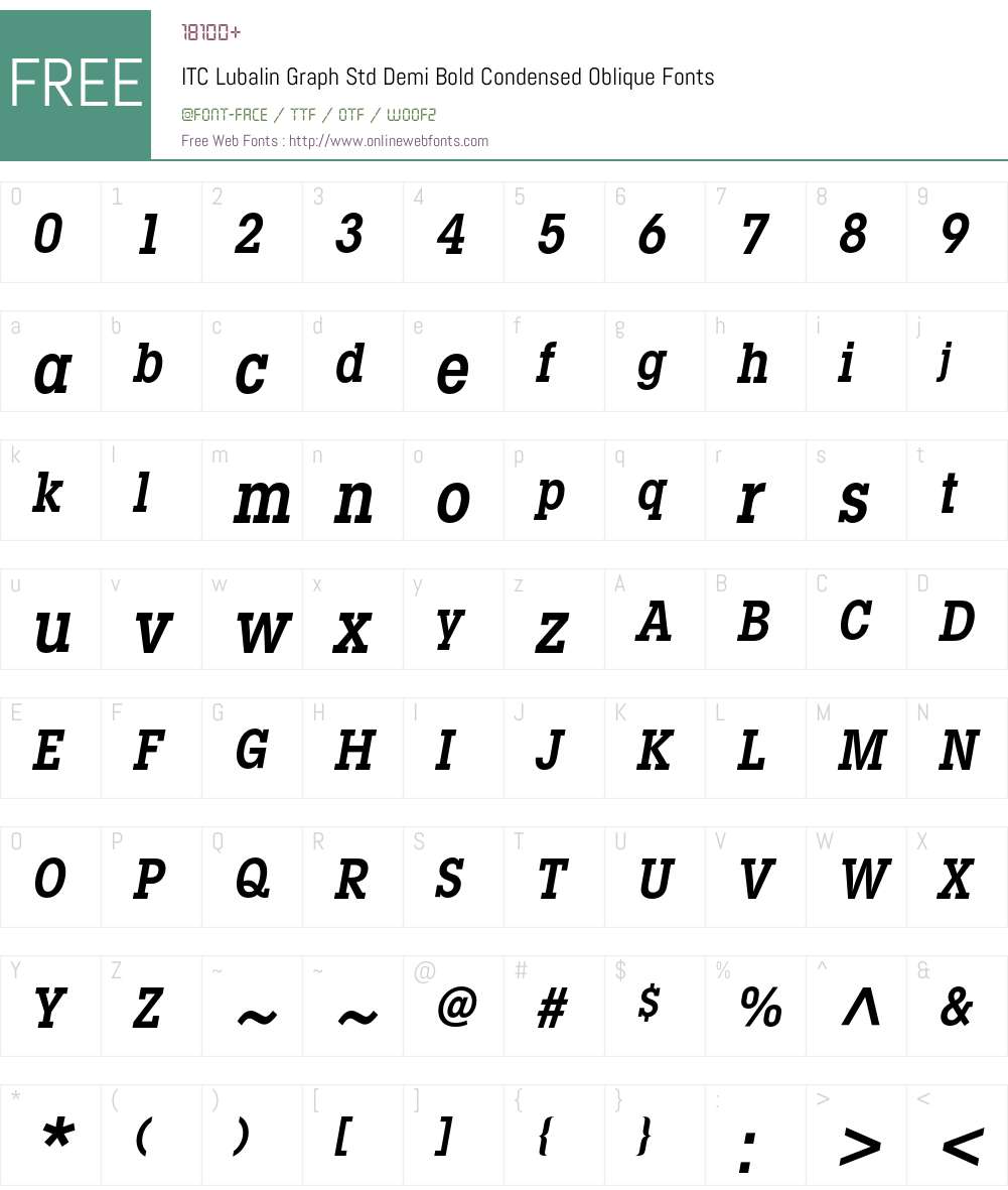 ITC Lubalin Graph Std Font Screenshots