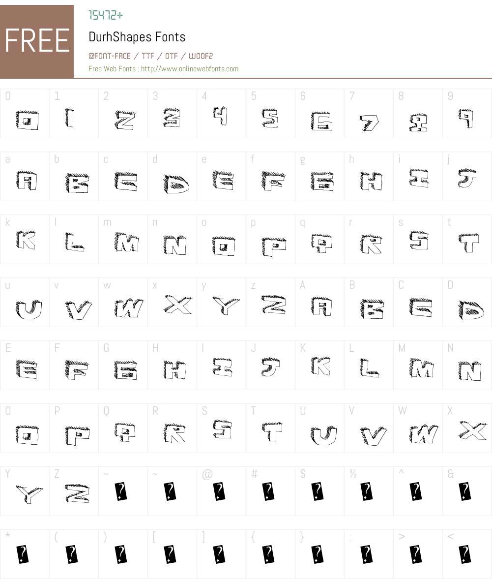 DurhShapes Font Screenshots