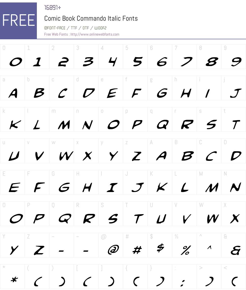 Comic Book Commando Font Screenshots