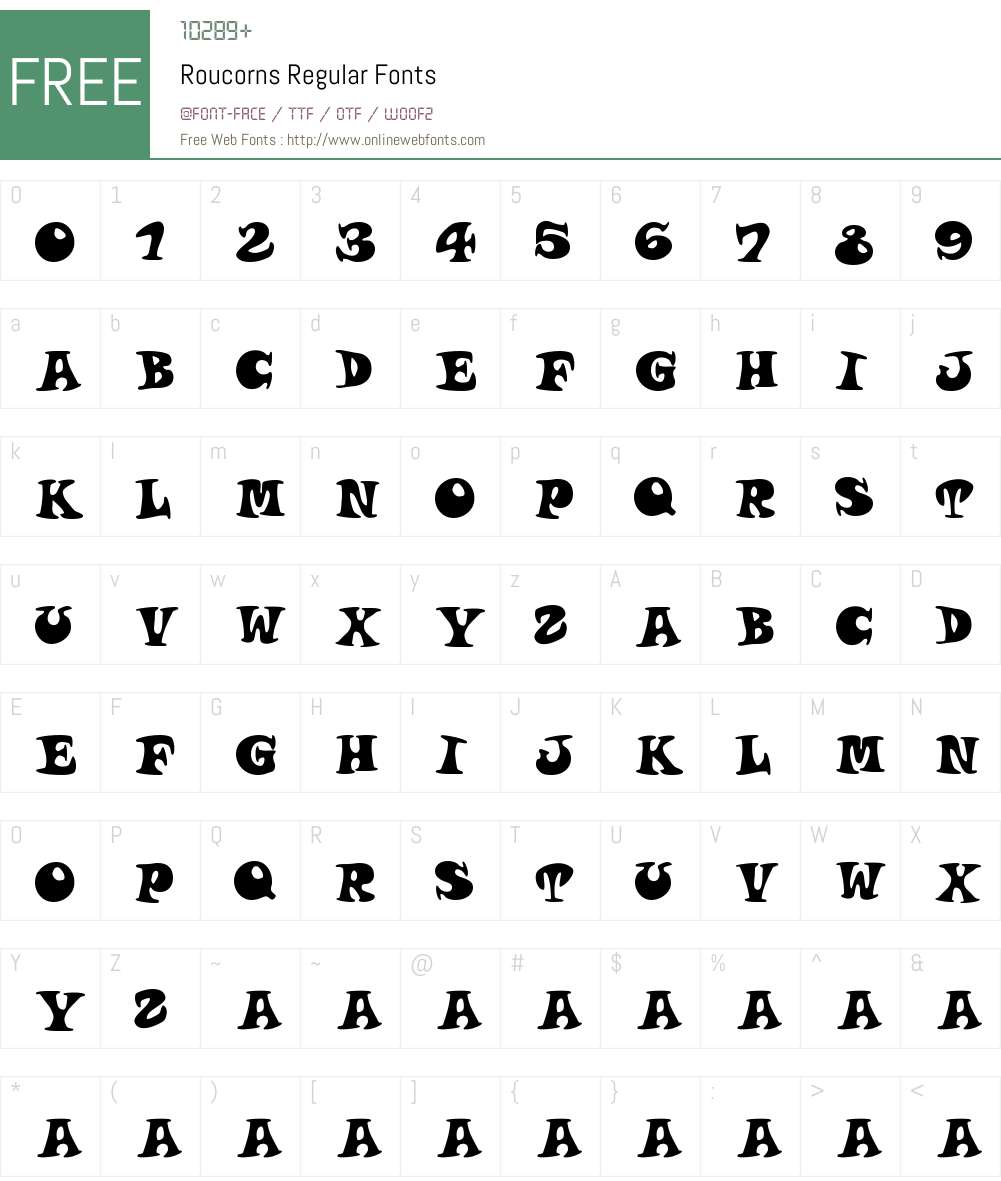 roucorns Font Screenshots