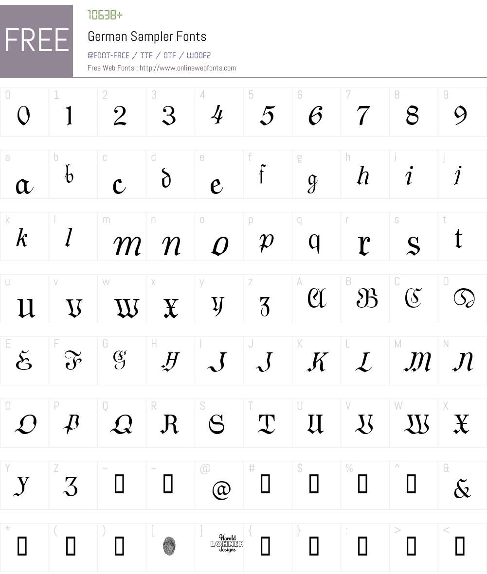 German Sampler Font Screenshots