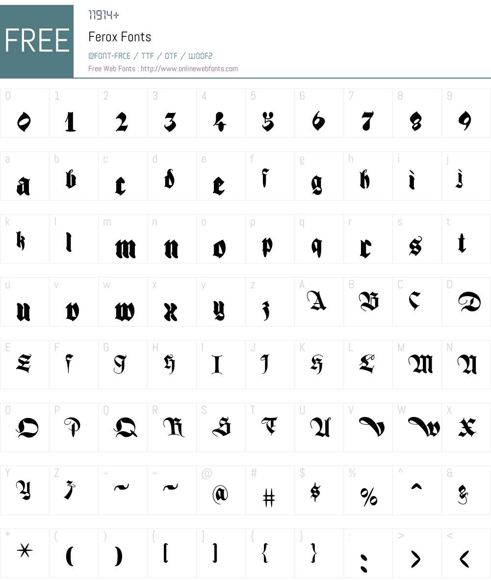 Ferox Font Screenshots