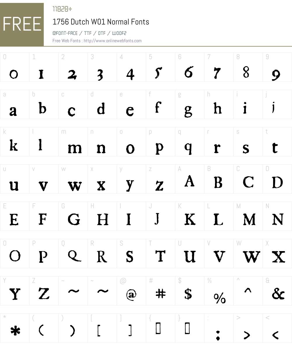 1756DutchW01-Normal Font Screenshots