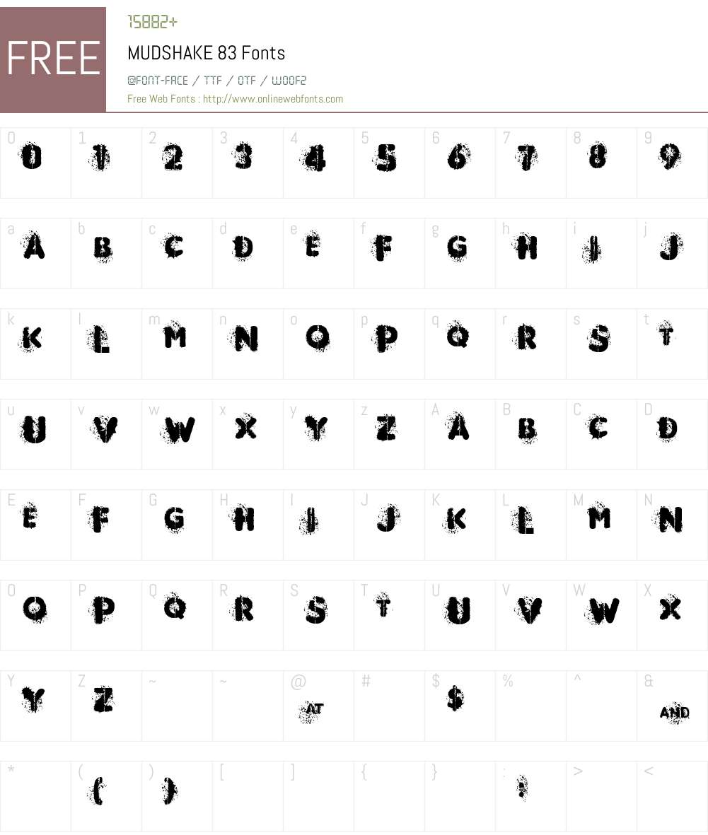 MUDSHAKE 83 Font Screenshots