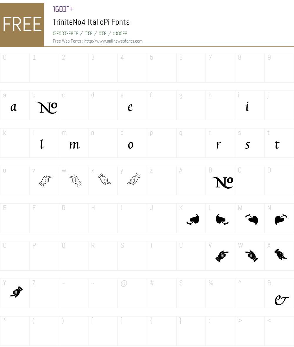 TriniteNo4 Font Screenshots