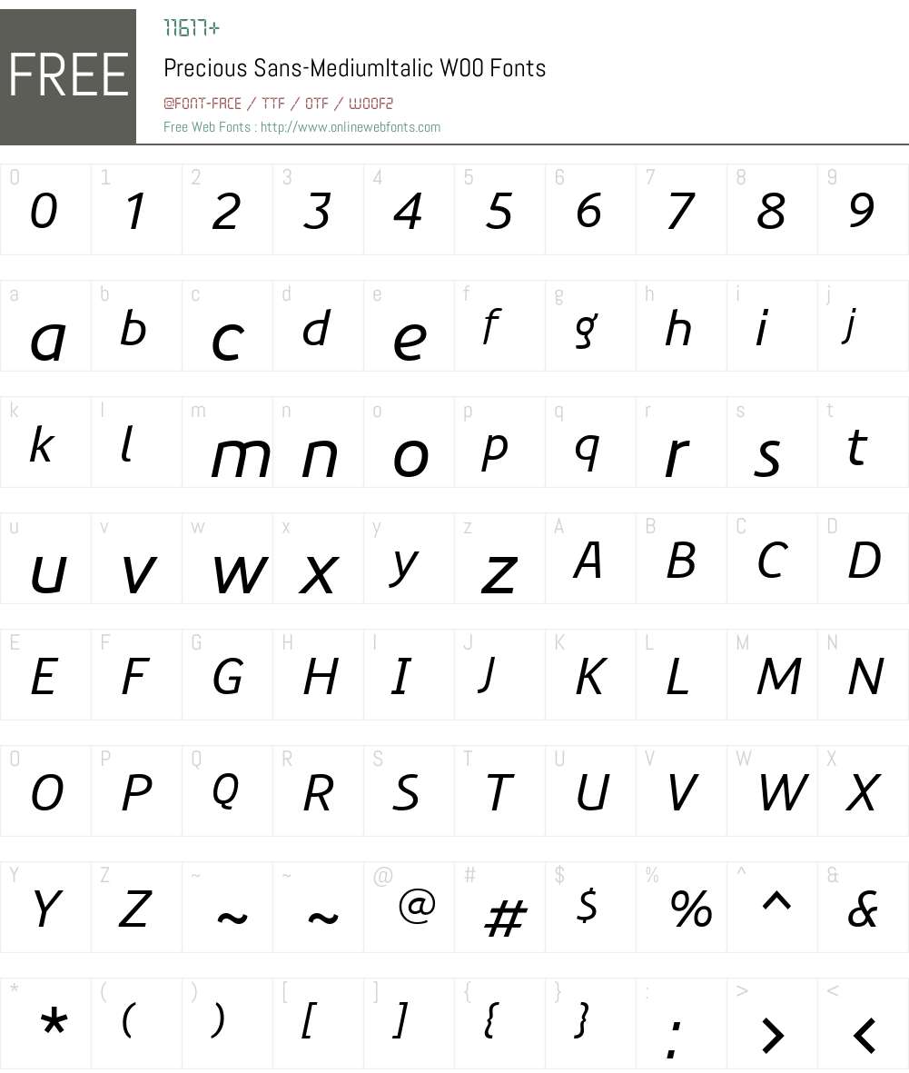 Precious Sans Font Screenshots