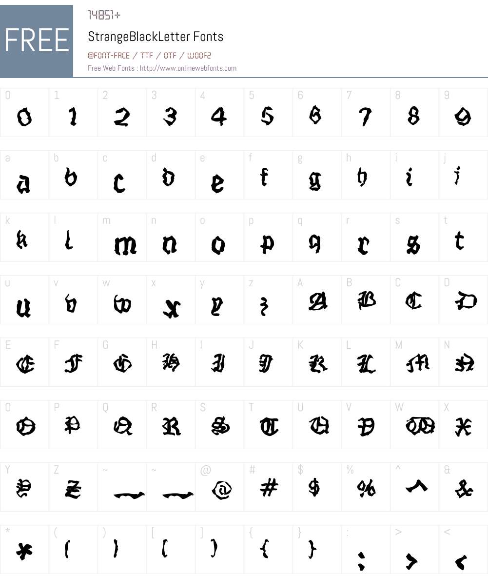 StrangeBlackLetter Font Screenshots