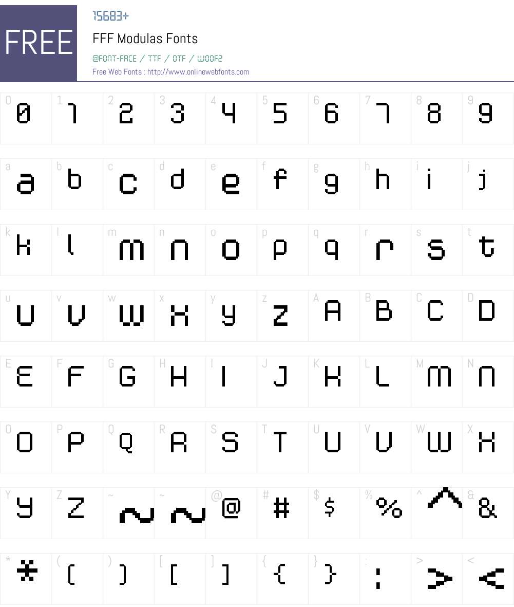 FFF Modulas Font Screenshots