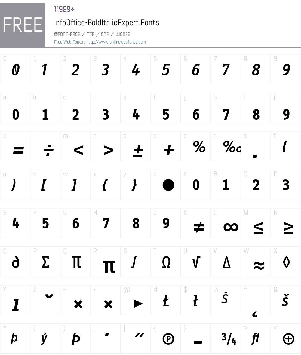InfoOffice Font Screenshots