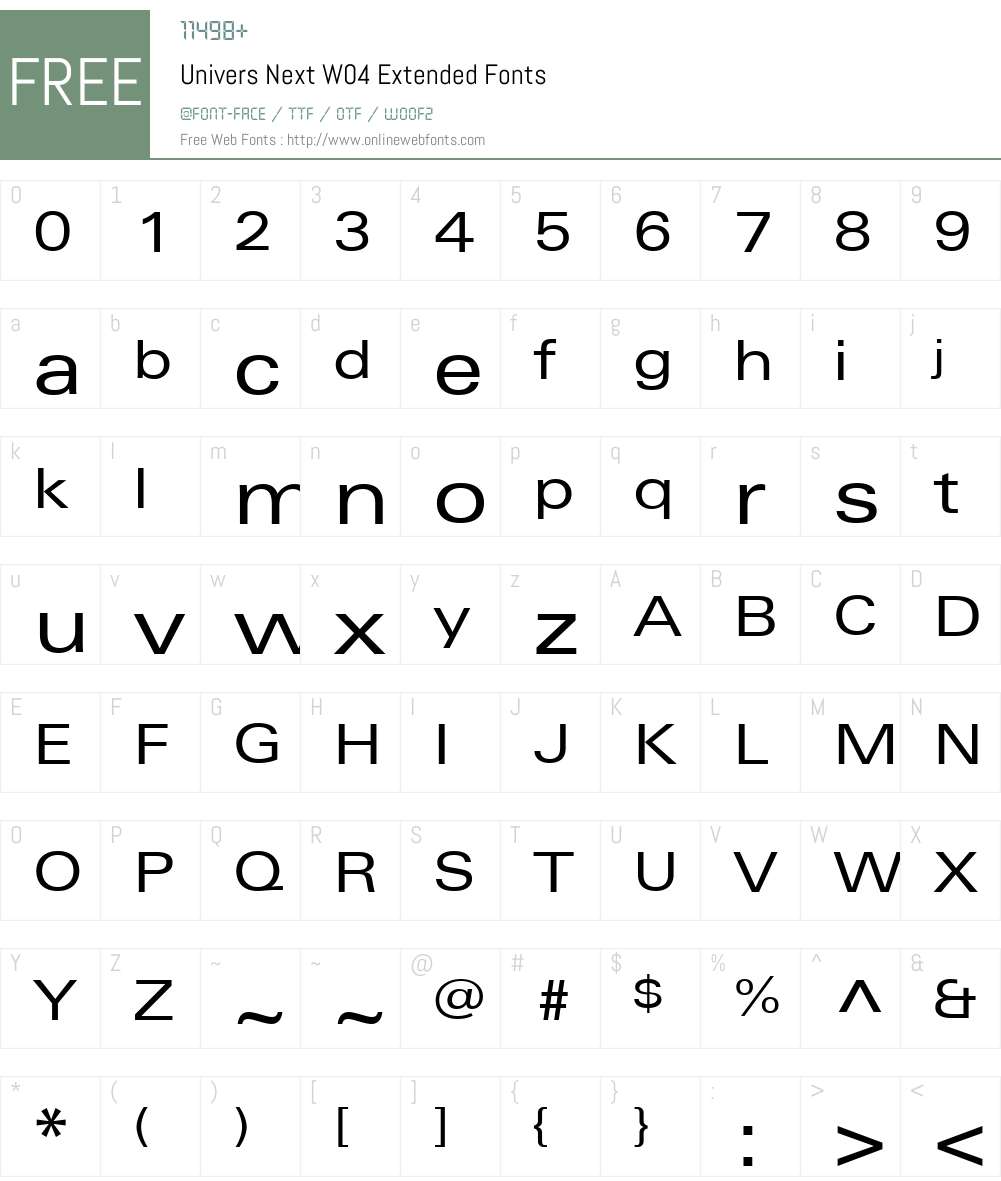 UniversNextW04-Extended Font Screenshots