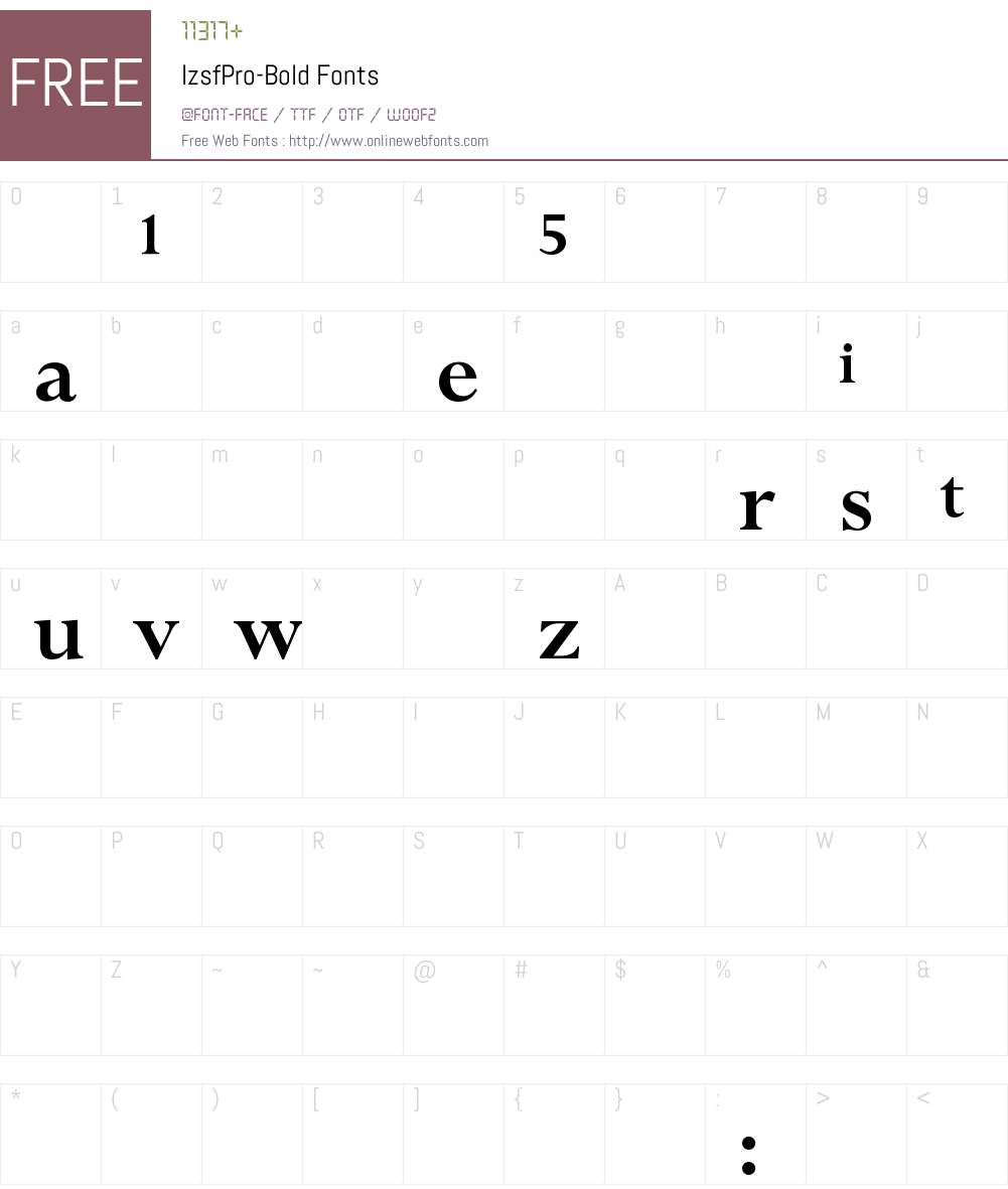IzsfPro-Bold Font Screenshots