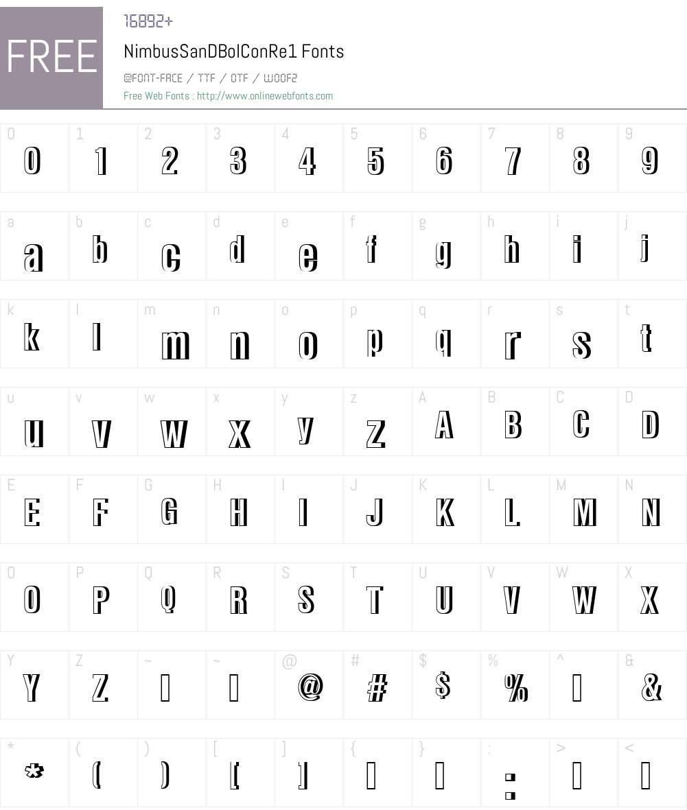 NimbusSanDBolConRe1 Font Screenshots
