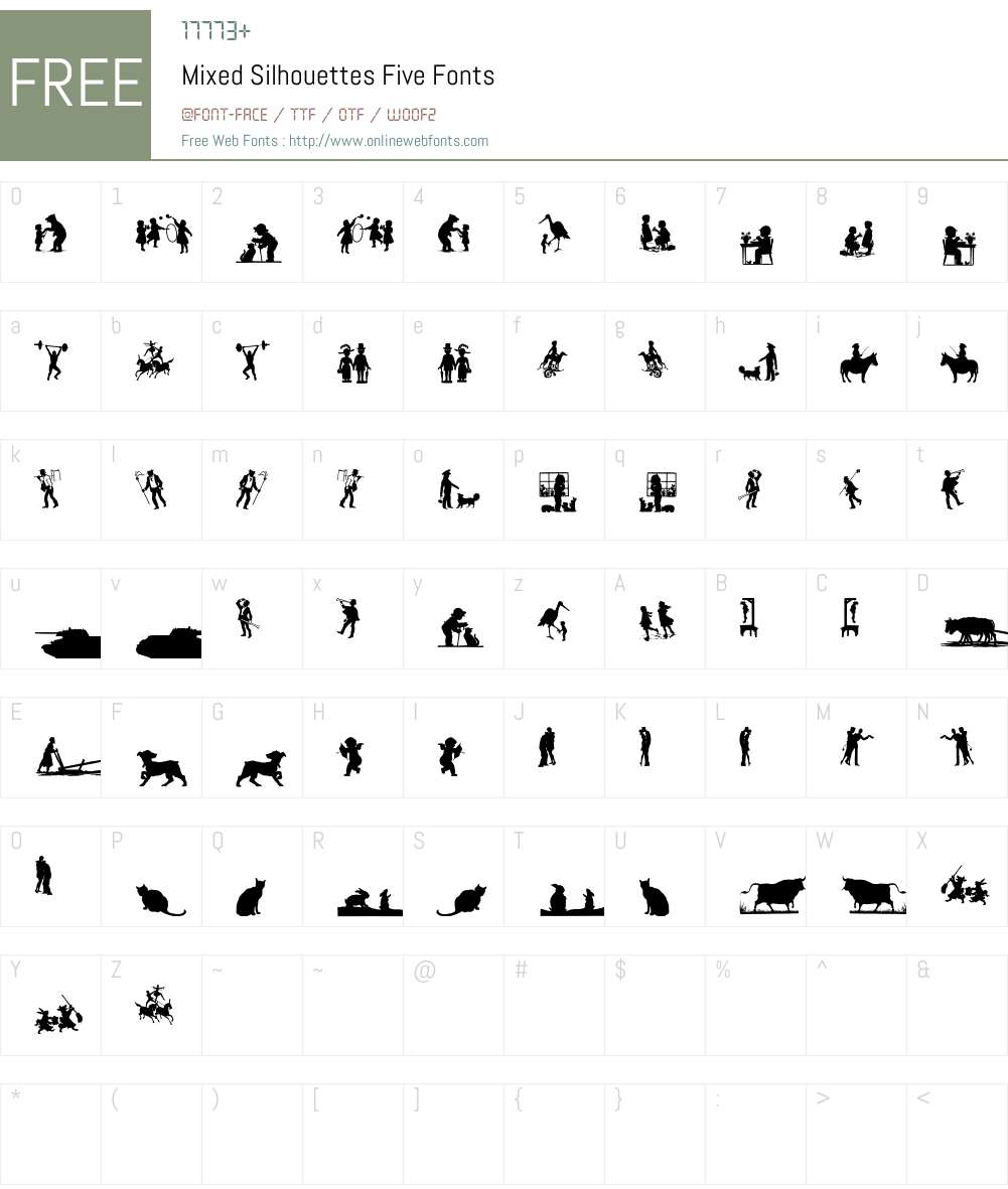 Mixed Silhouettes Five Font Screenshots