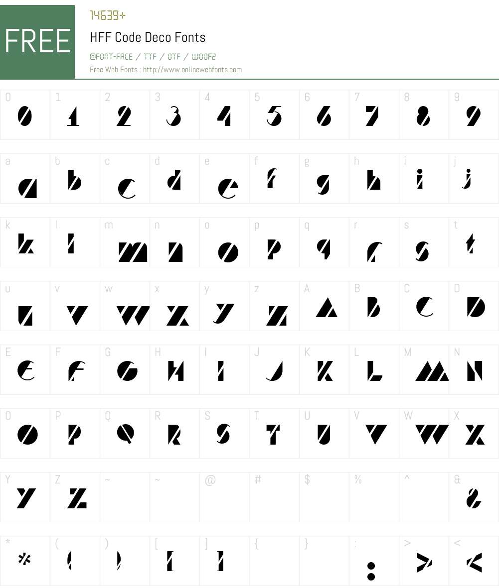 HFF Code Deco Font Screenshots