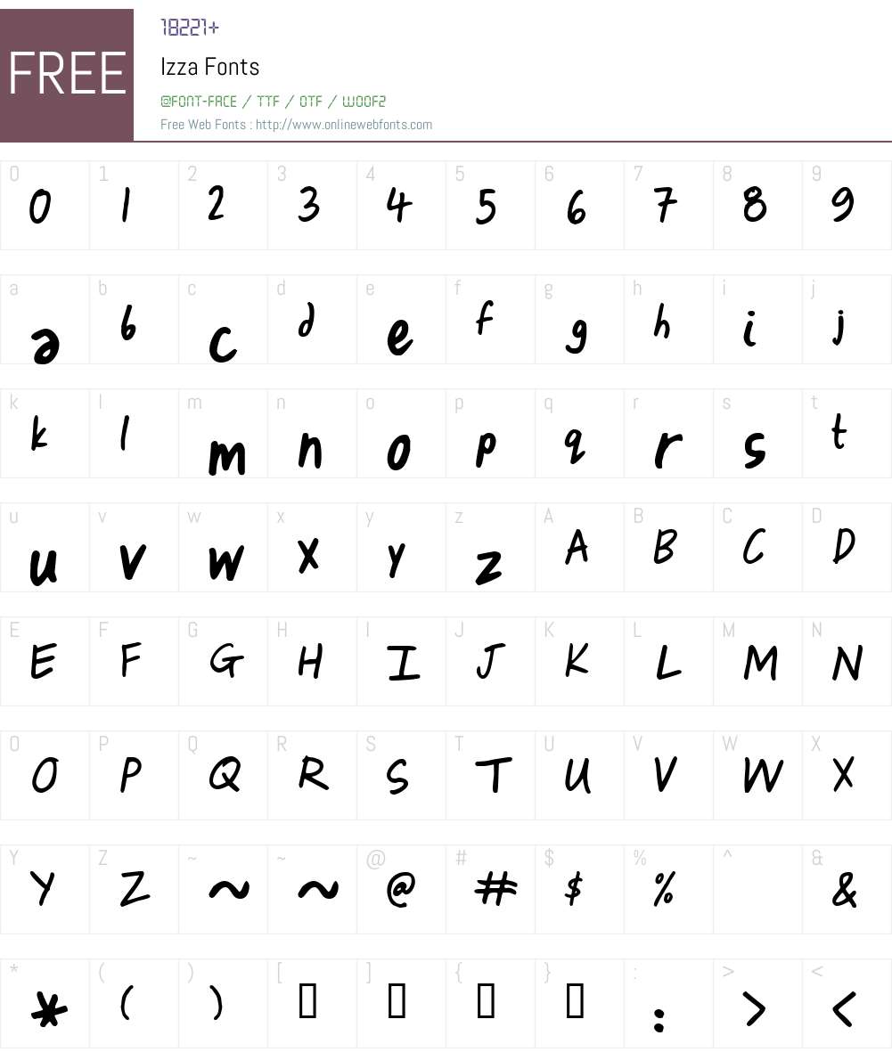 Izza Font Screenshots