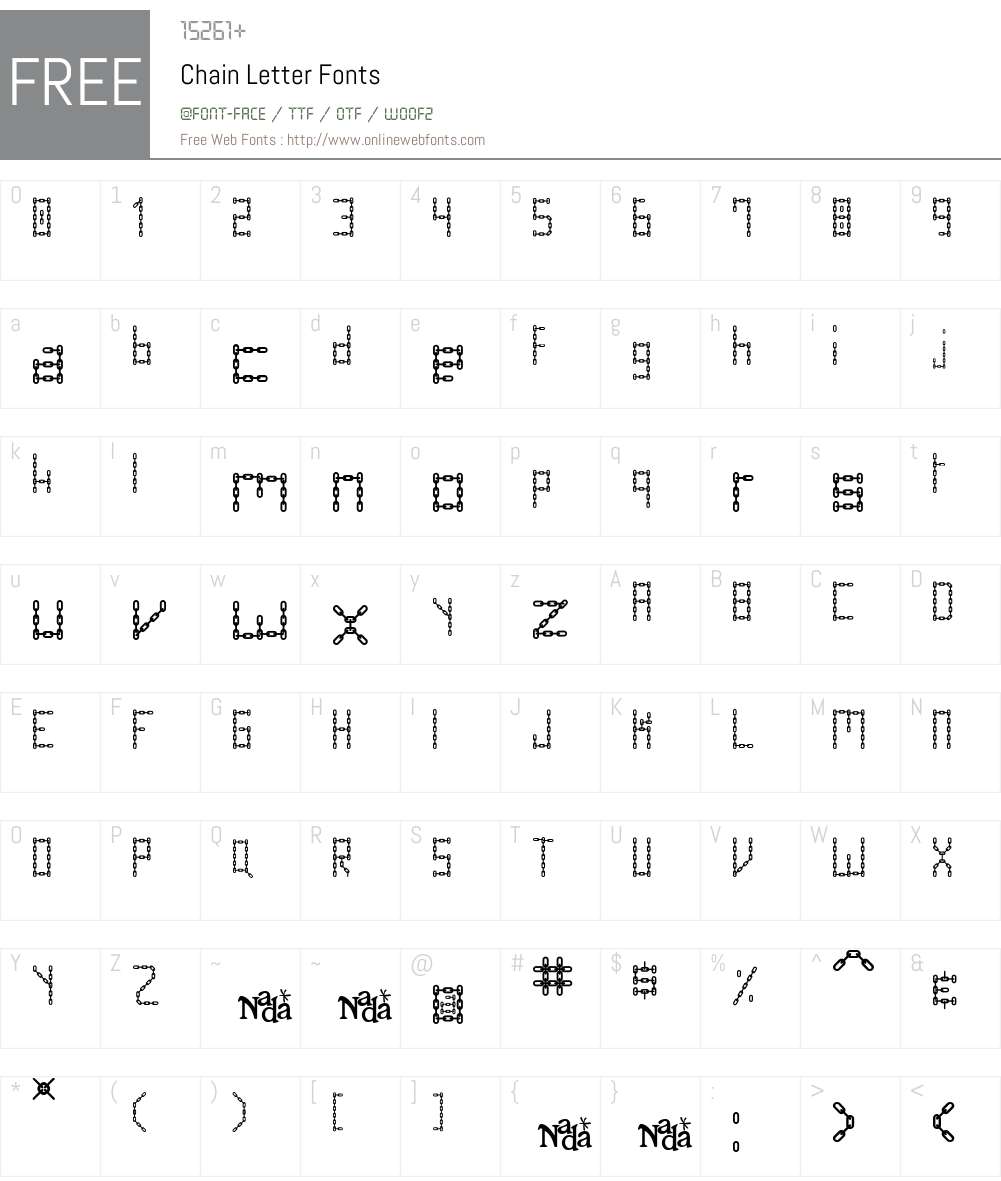Chain Letter Font Screenshots