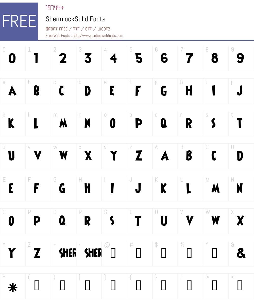ShermlockSolid Font Screenshots