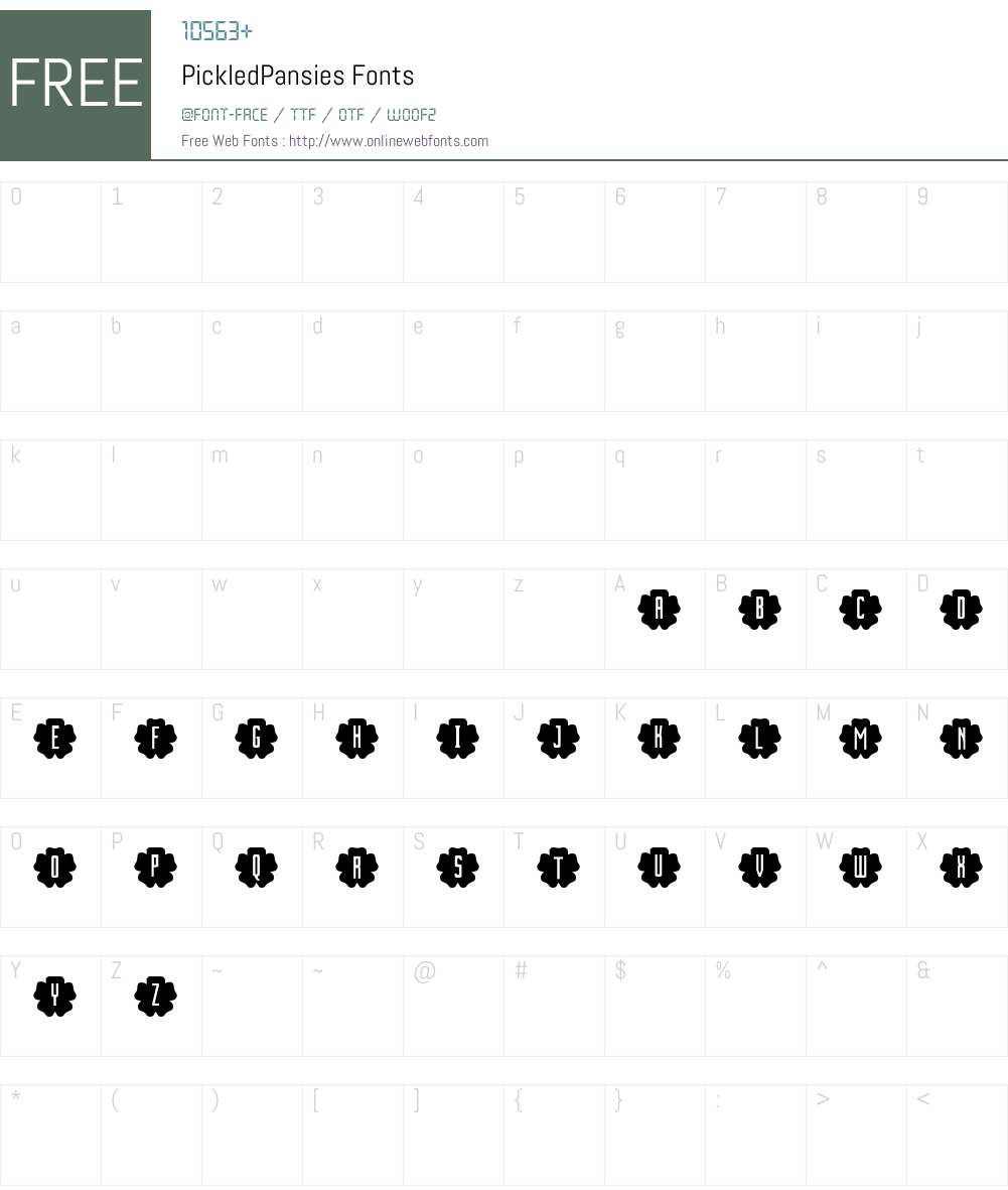PickledPansies Font Screenshots
