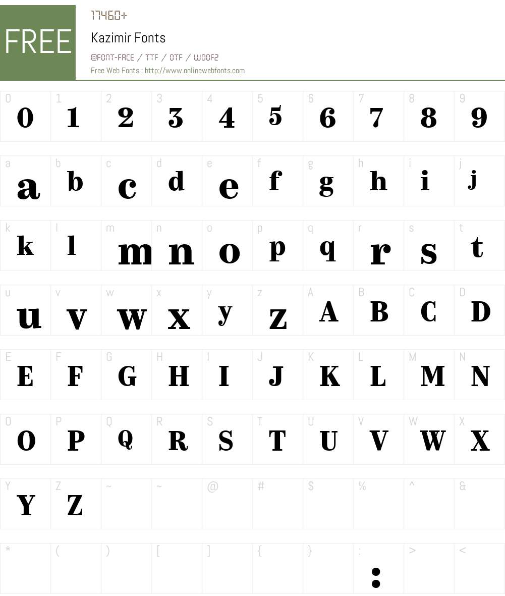Kazimir Font Screenshots