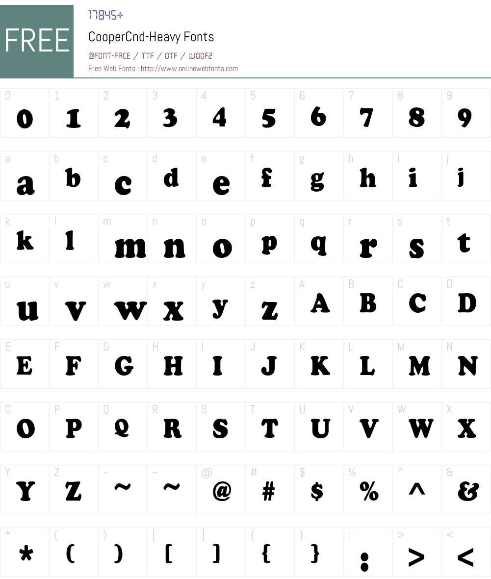 CooperCnd-Heavy Font Screenshots