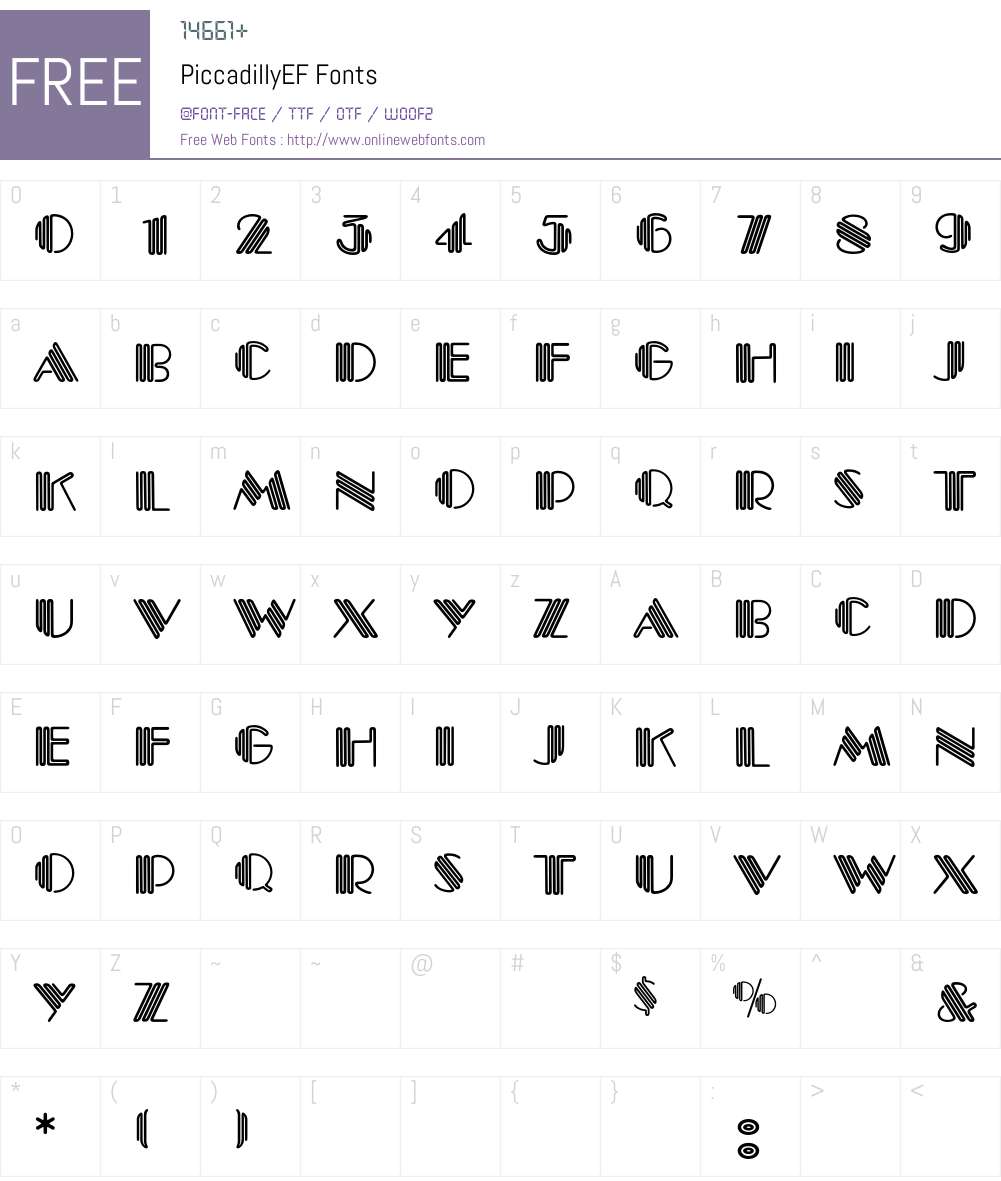 PiccadillyEF Font Screenshots